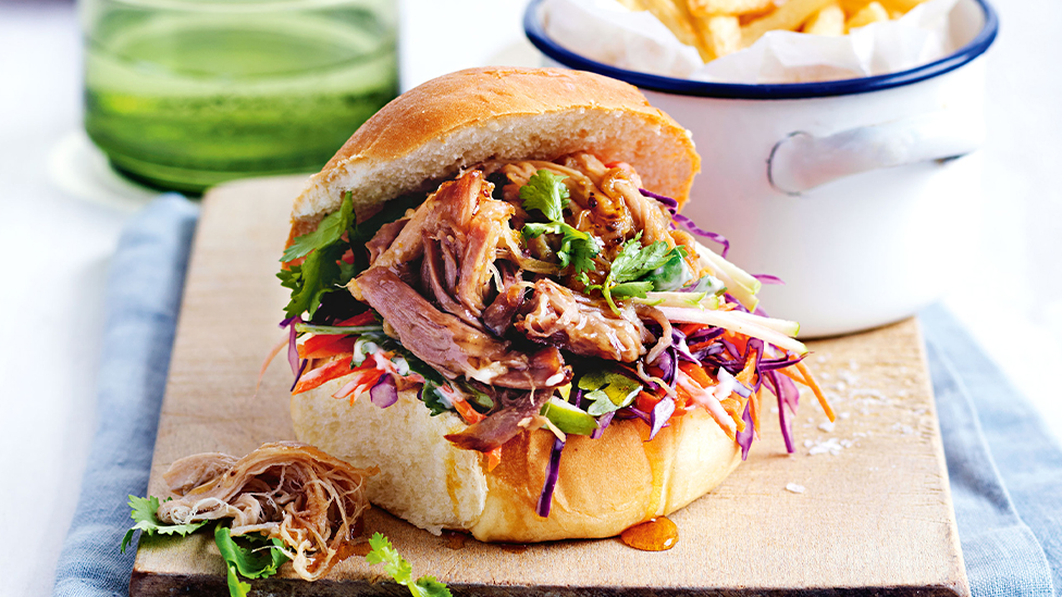 Maple mustard pulled pork sandwiches