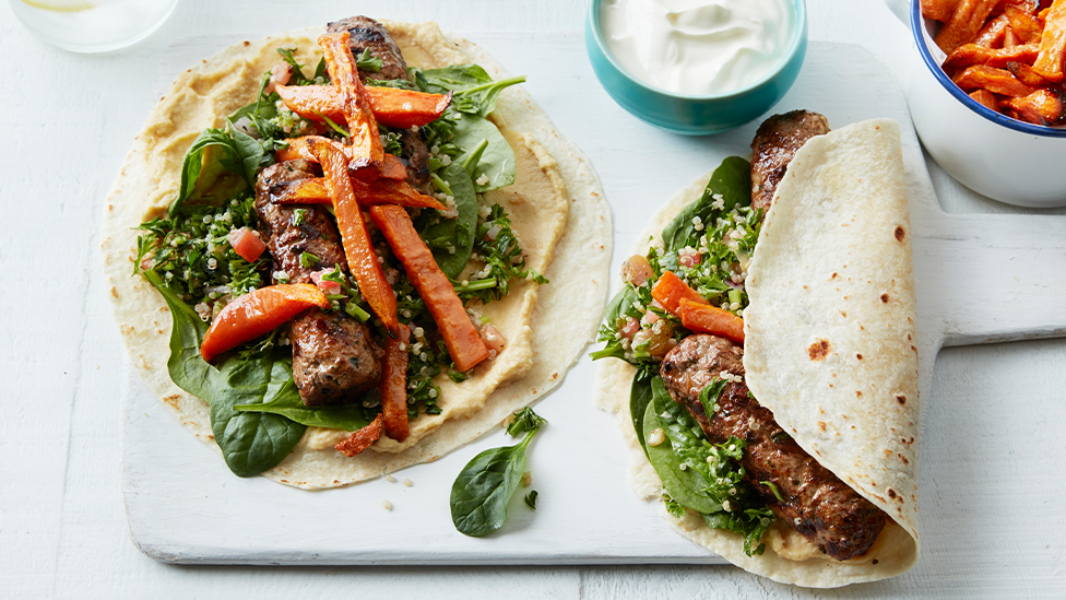 Mediterranean-style beef wraps