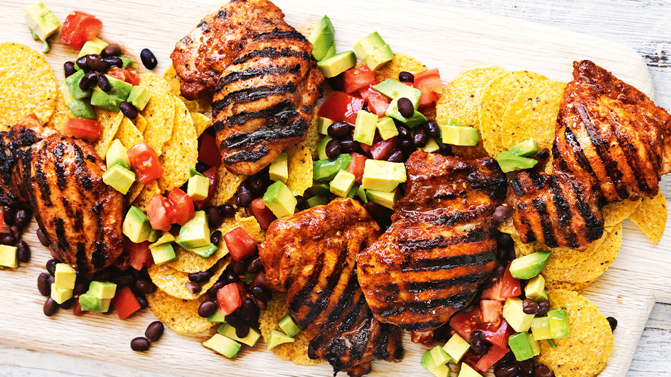 Mexican chicken with black bean salsa