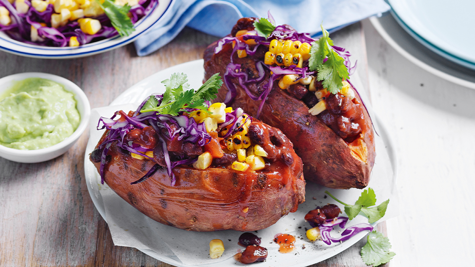 Mexican-style baked sweet potatoes