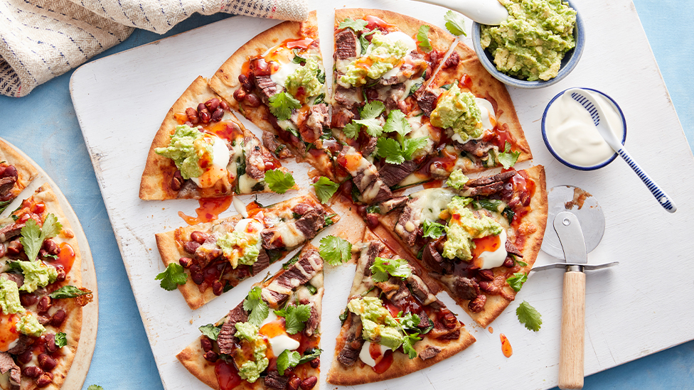 Mexican-style lamb pizza