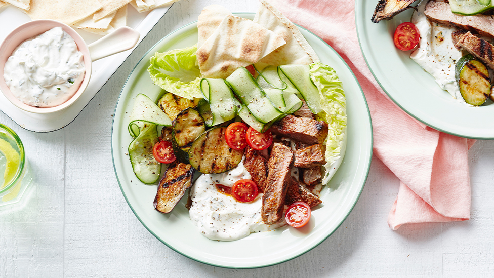 Middle Eastern mixed grill beef plate
