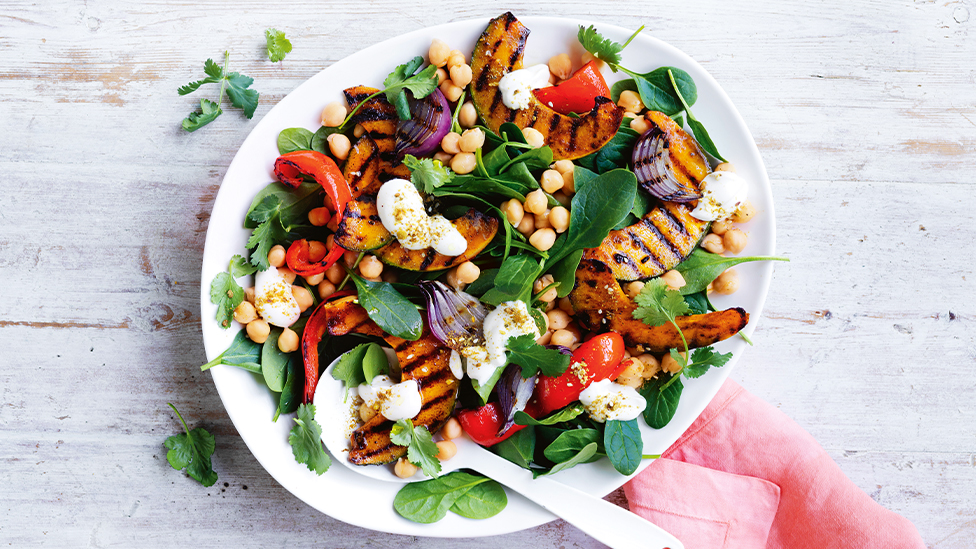 Middle Eastern-style pumpkin and chickpea salad