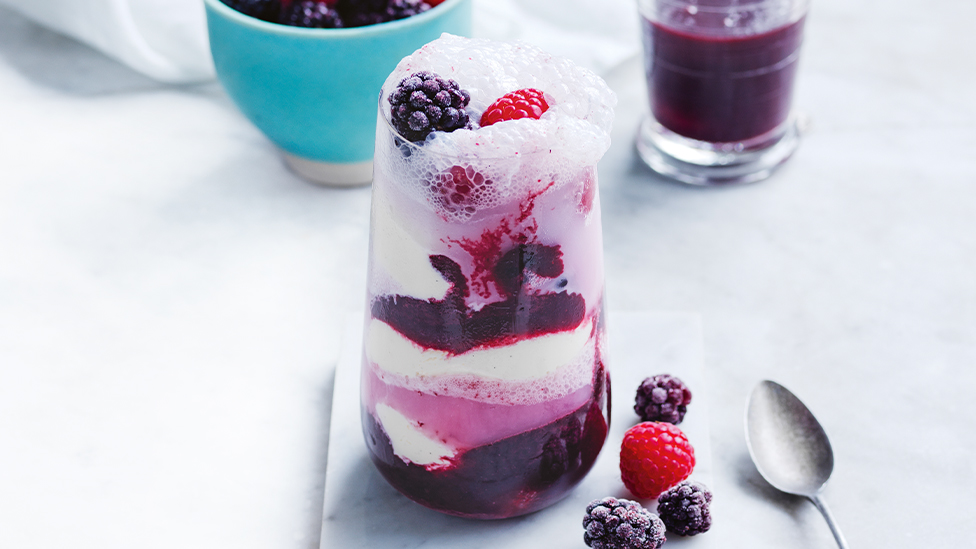Mixed berry ice-cream float