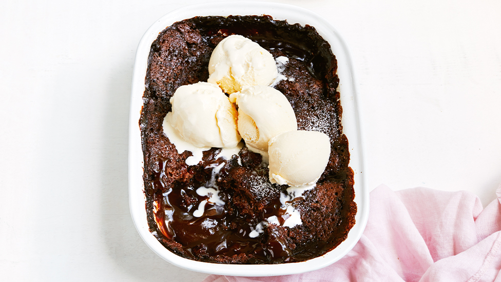Mocha self-saucing pudding