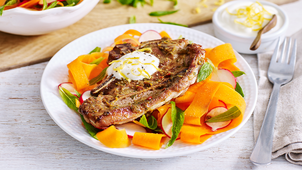 Moroccan lamb with carrot and radish salad