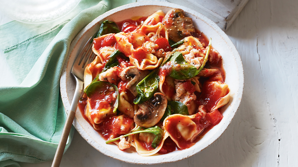 Mushroom and spinach tortellini