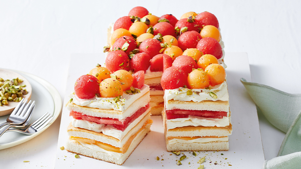 No-bake melon layer cake