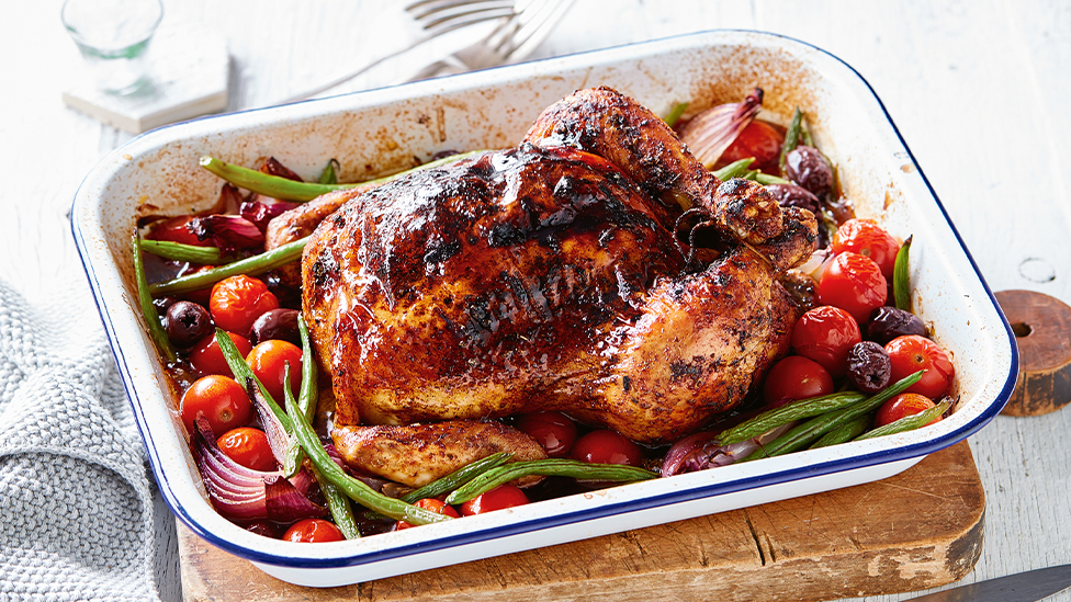 One-pan slow-roasted chicken with olives