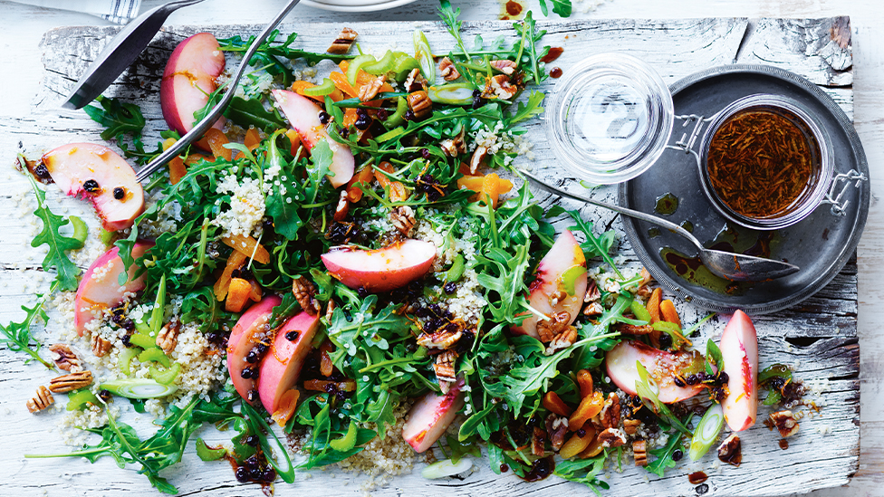 Peach and quinoa salad