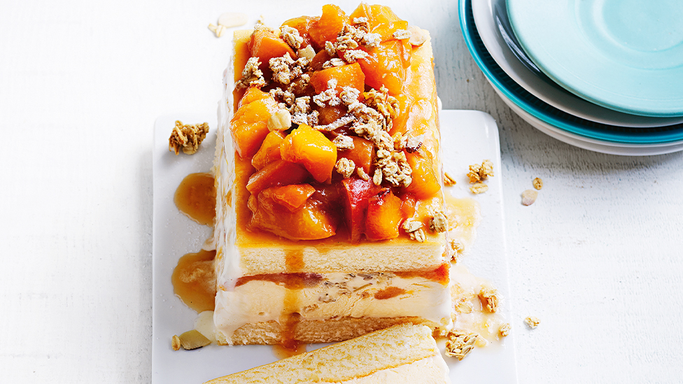 Peach ice cream cake