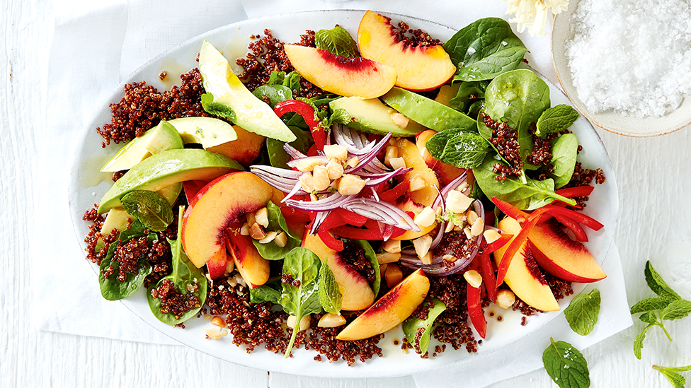 Curtis Stone's Peach-nectarine salad with avocado and quinoa