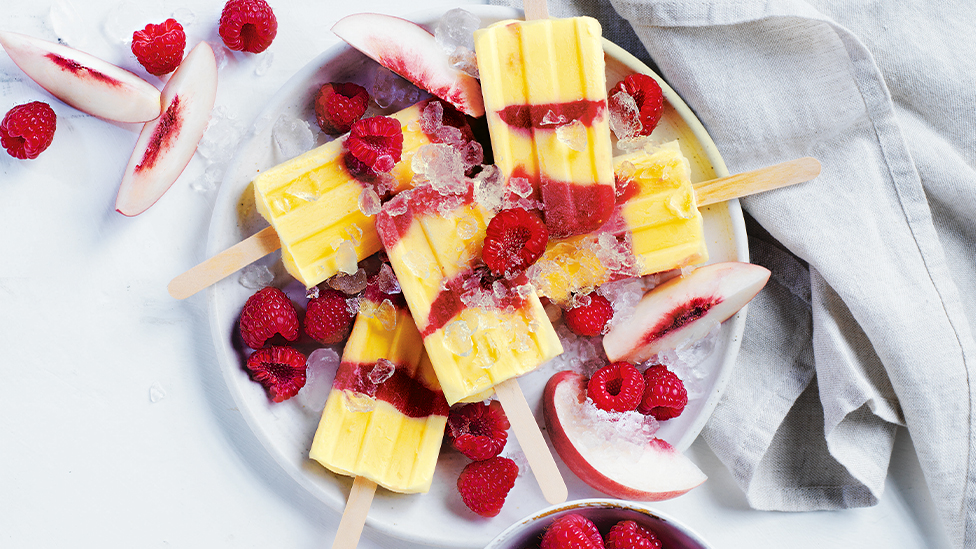 Peaches and cream iceblocks