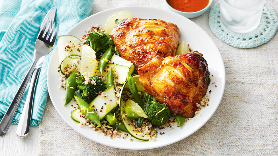 Peri-peri chicken with quinoa and lemon salad