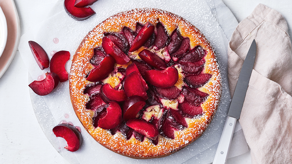 Plum and amaretto cake