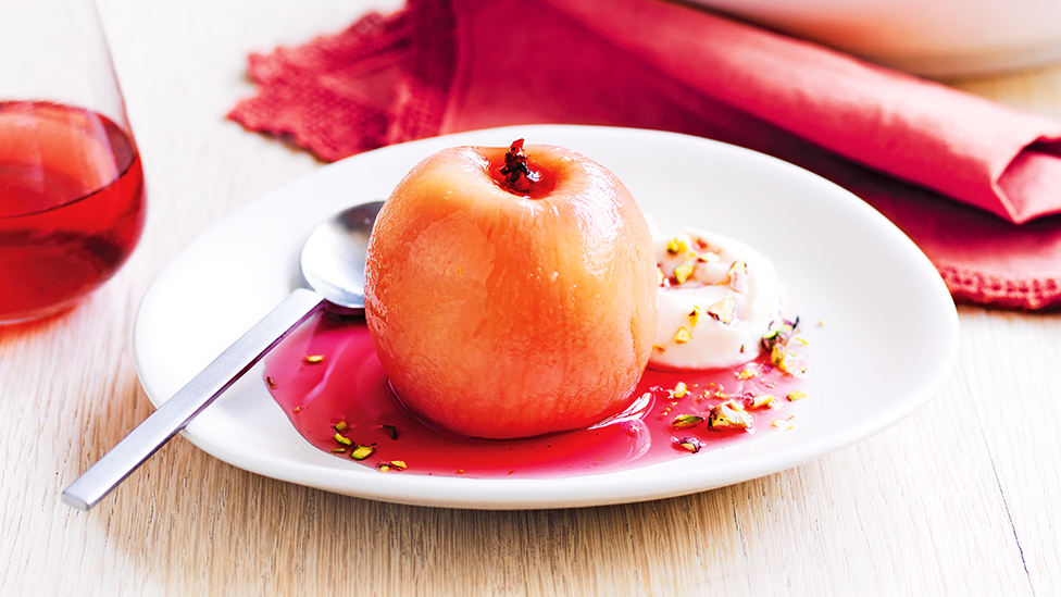 Poached peaches