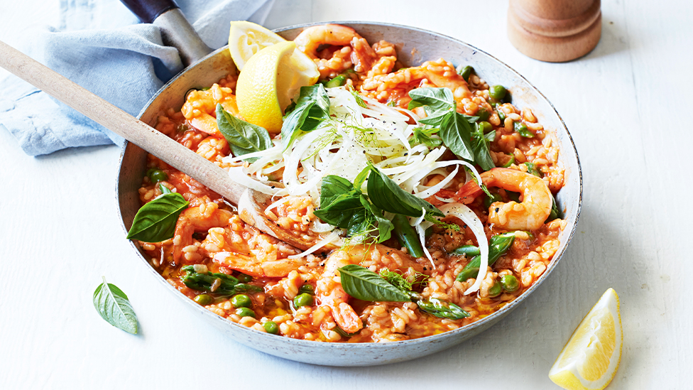 Prawn and tomato risotto