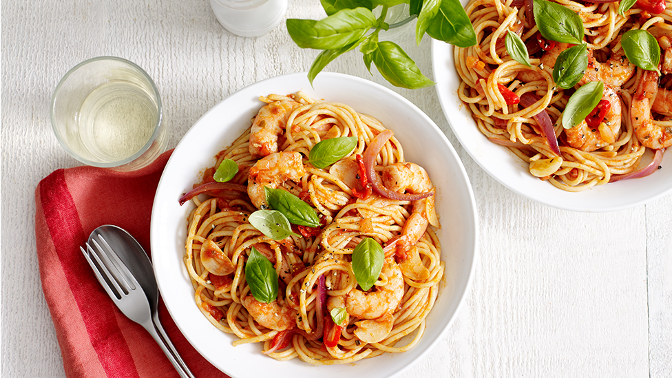 Prawn, chilli and garlic spaghetti