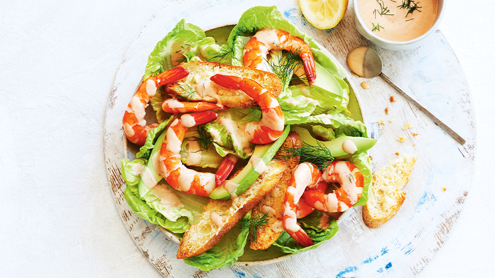 Prawn cocktail caesar salad