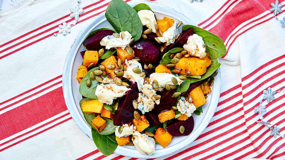 Pumpkin and beetroot salad