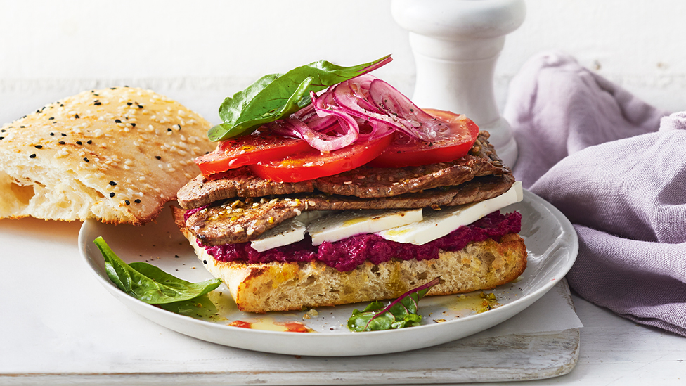 Quick lamb steak sandwiches