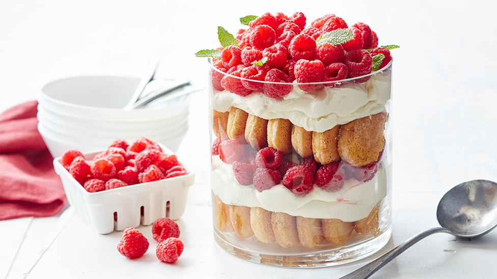 Raspberry, vanilla and mascarpone trifle
