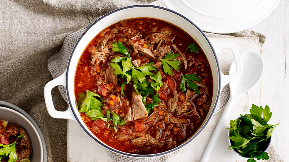 Rich lamb ragu with red wine and herbs