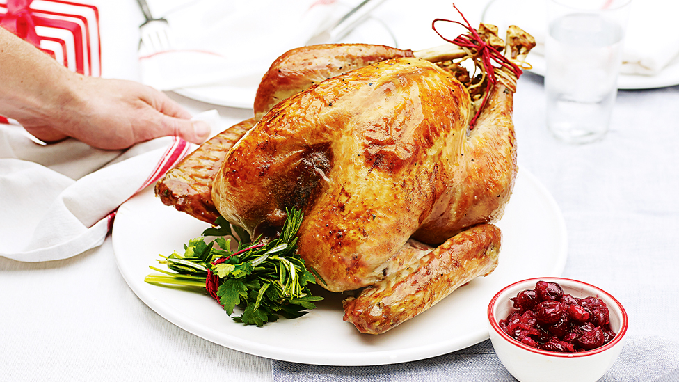Roast turkey with pancetta stuffing