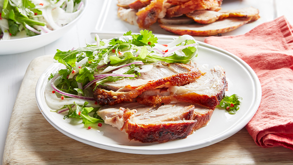 Roasted turmeric pork with fennel salad