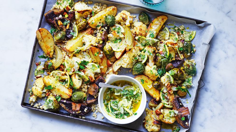 Curtis Stone's Roasted vegetables with lemon salsa