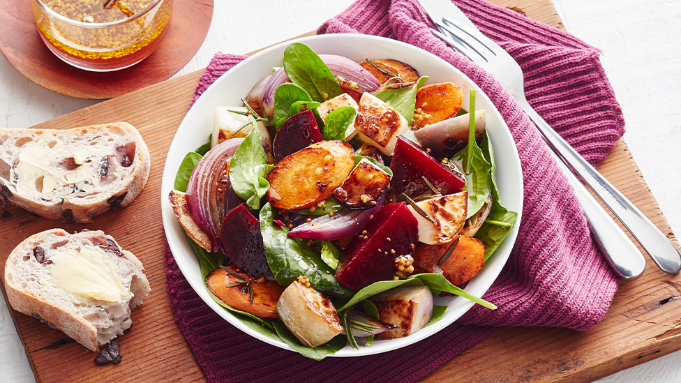 Root vegetable salad with maple dressing recipe Coles