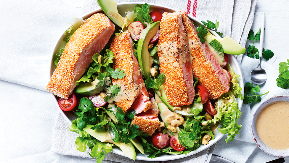 Salmon Salad with SesameMiso Dressing Recipe Coles