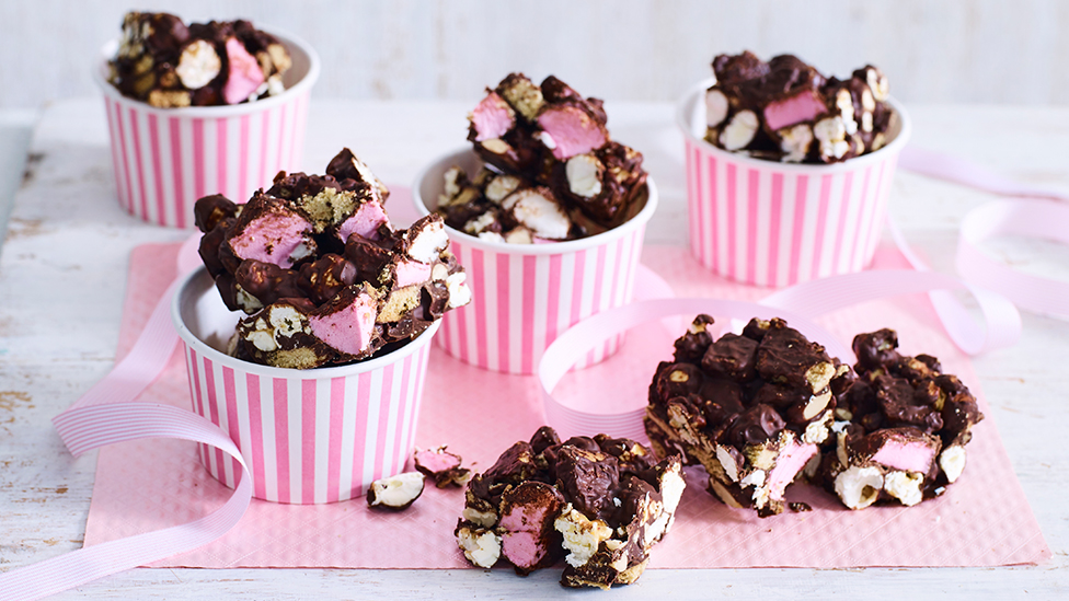 Salted caramel popcorn rocky road