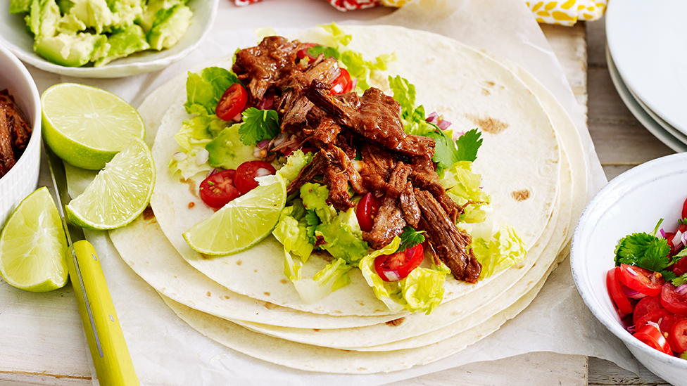 Shredded South American beef with fresh tomato salsa