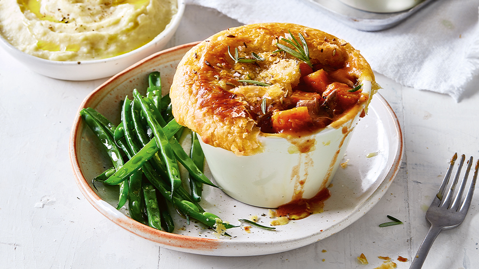 Slow-cooked lamb and pumpkin pies