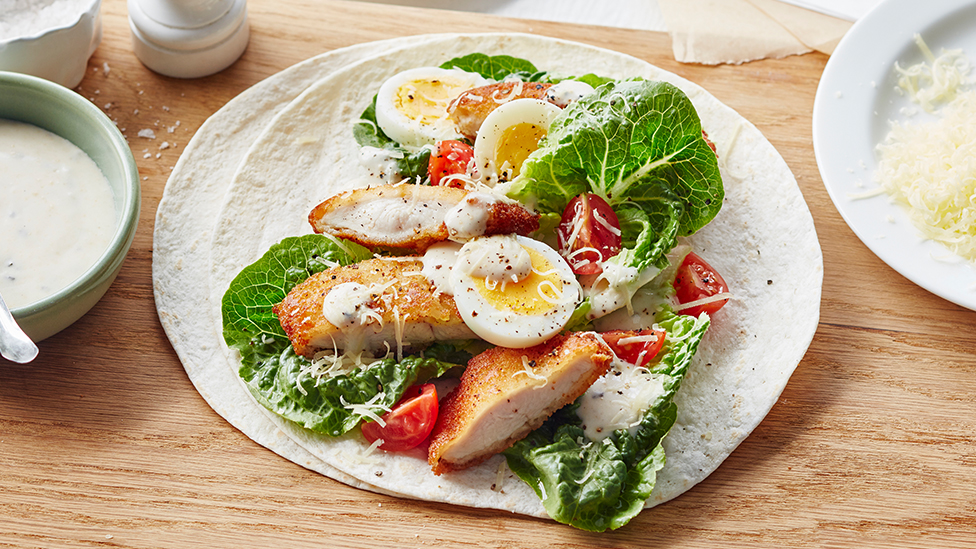 Speedy chicken schnitzel wrap