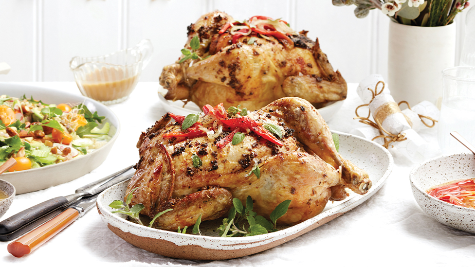 Spiced barbecued chicken with blackened chilli vinegar
