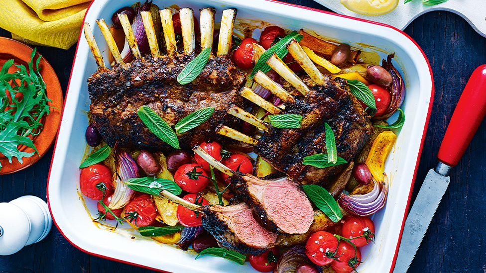 Spiced lamb rack roast