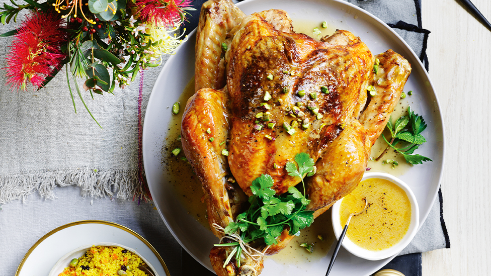 Curtis Stone's Spiced turkey with saffron couscous