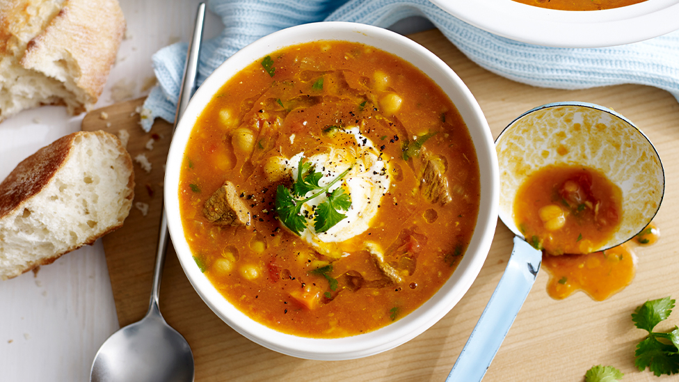 Spicy lamb, chickpea and lentil soup