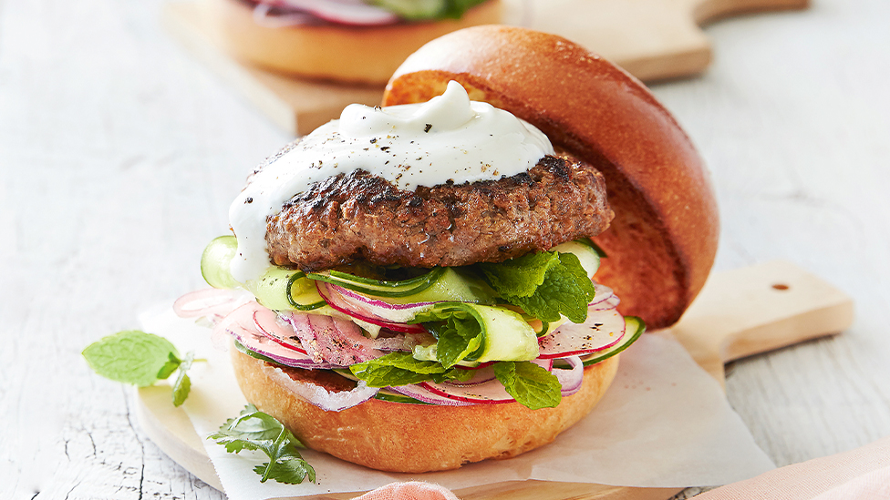 Spring beef burger