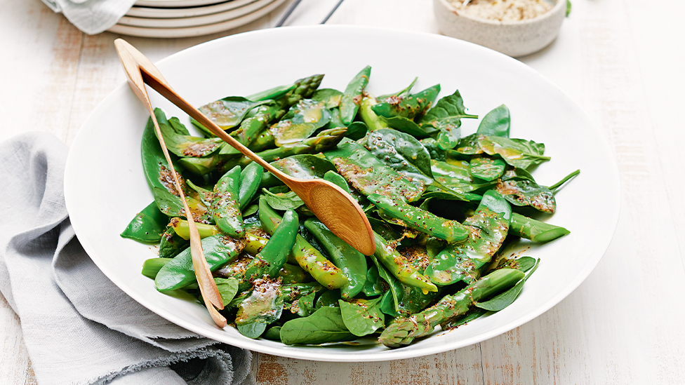Spring vegetables with coriander butter