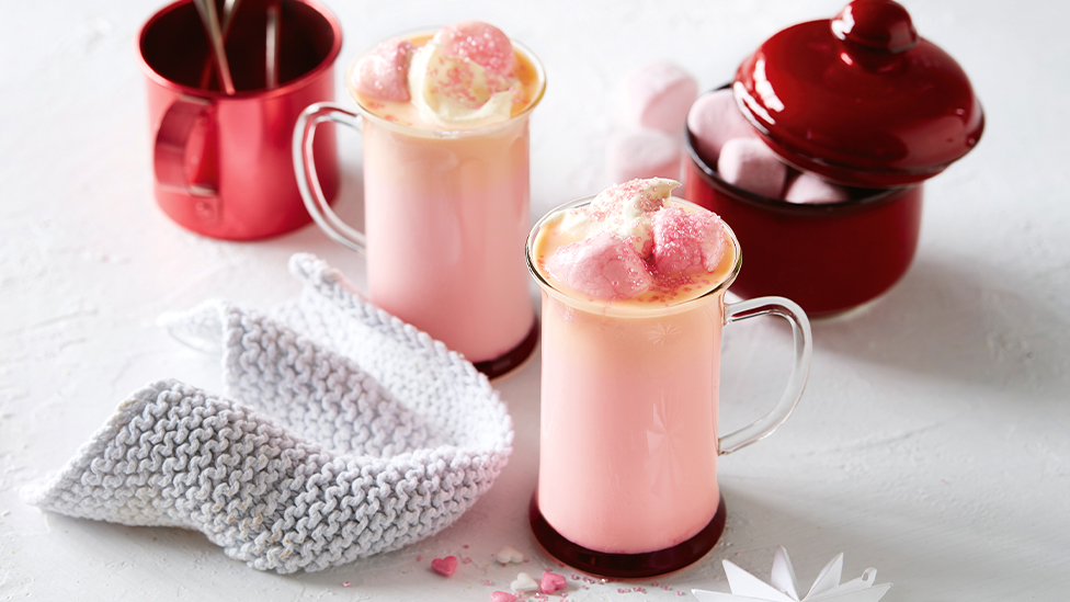 Strawberry hot white chocolate