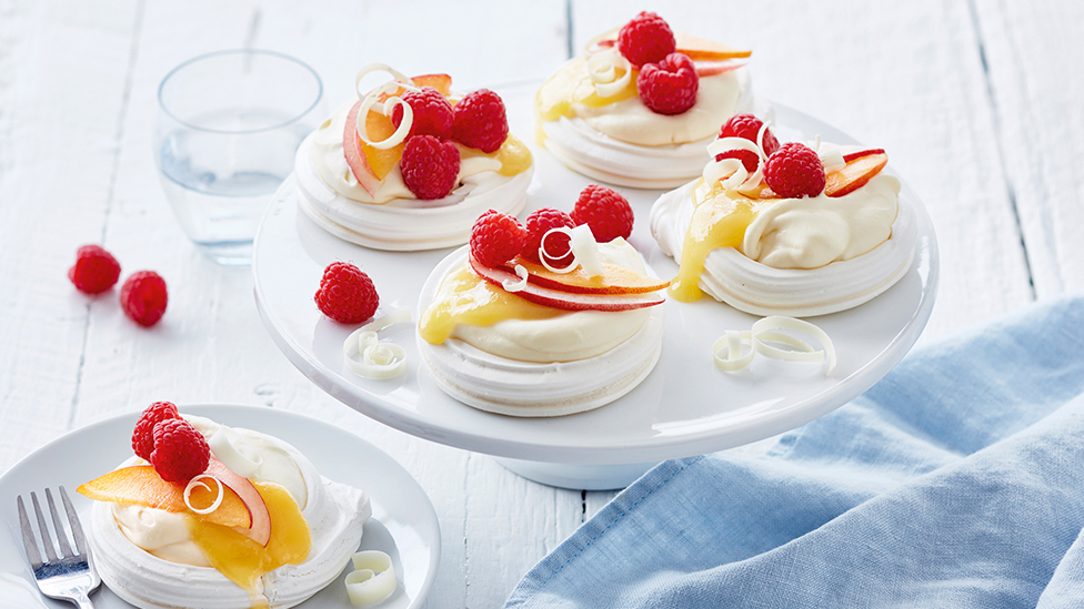 Summer fruit meringue nests