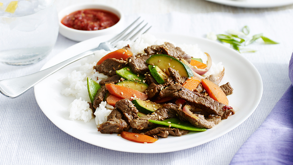Tamari beef and vegetable stir-fry