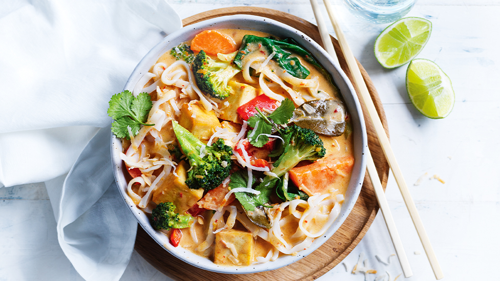 Tofu, coconut and vegetable laksa