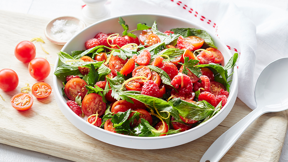 Simple Tomato and Raspberry Salad recipe Coles