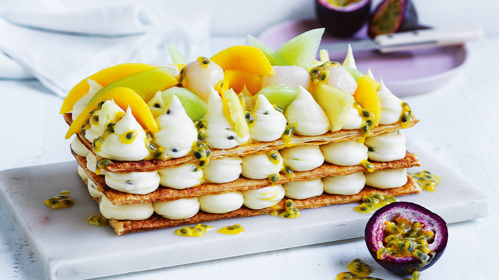 Tropical fruit mille-feuille