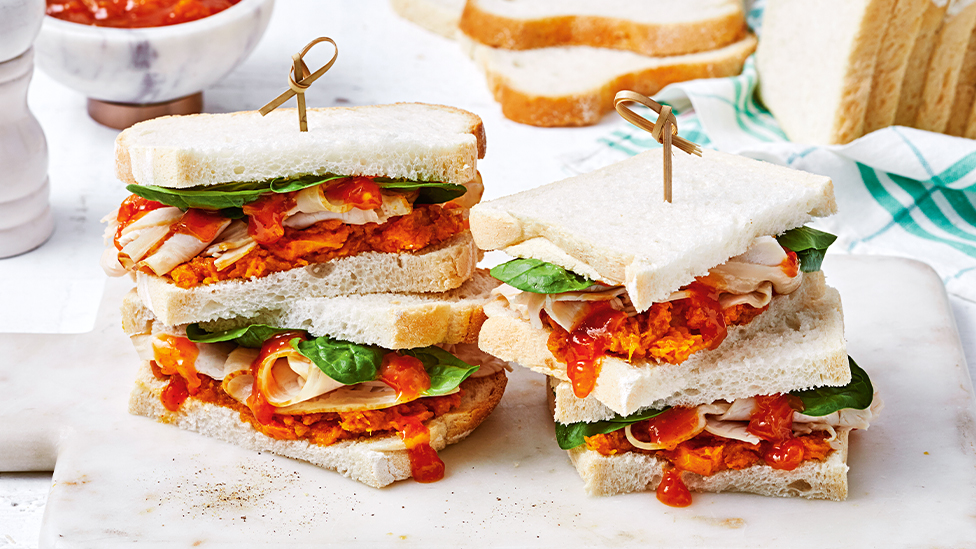Turkey and pumpkin sandwich