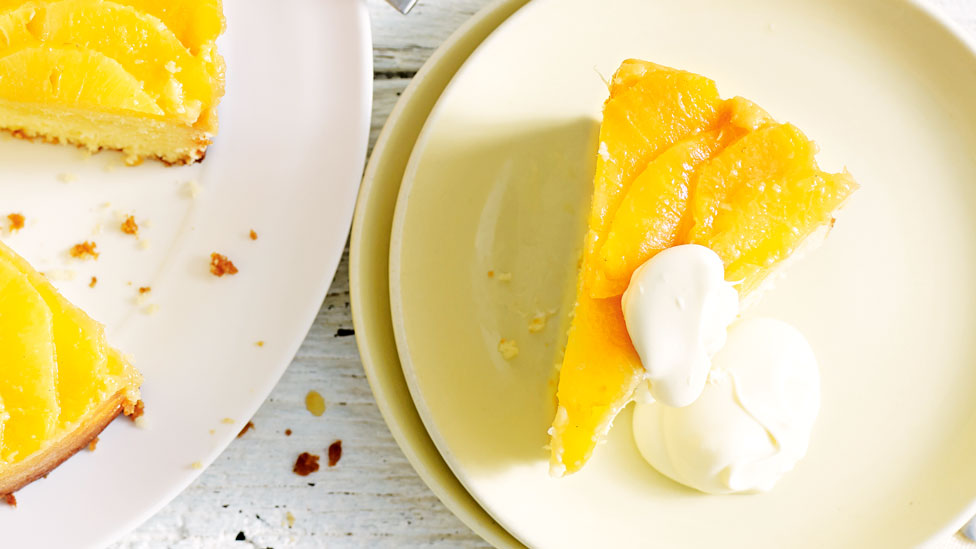 Upside-down coconute and pineapple cake